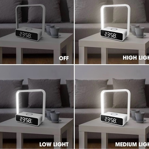 Modern White Alarm Clock with Snooze Function - Picture 5 of 10